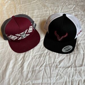 Maroon and Black Snapback Hat Set